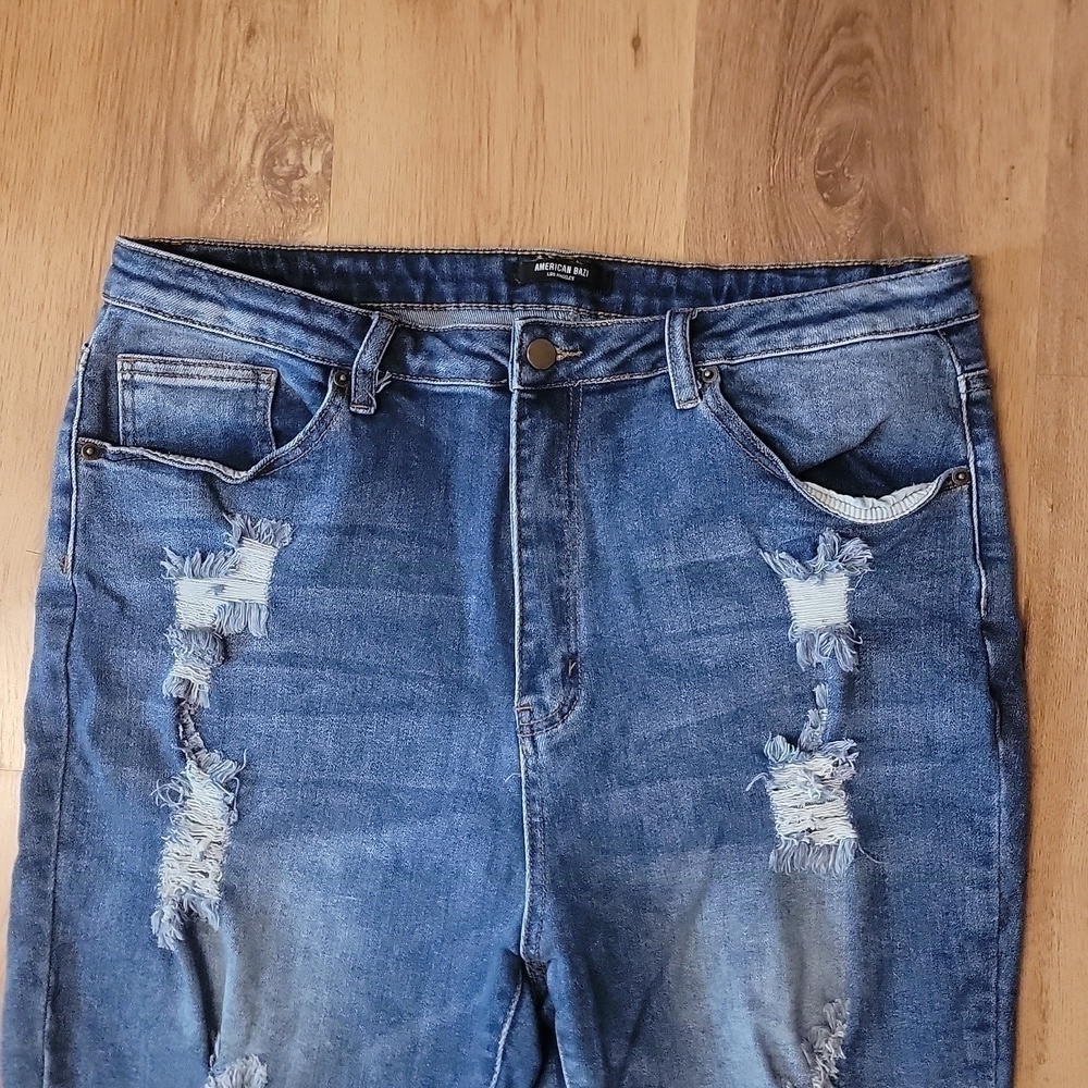 American Bazi 2X Distressed High-rise Jeans - Picture 4 of 8